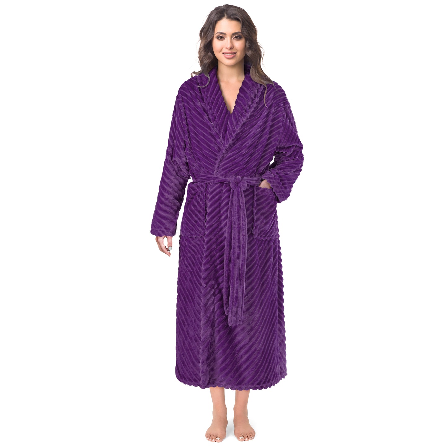 Women's Ribbed Fleece Robe