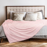 Pom Pom Fringe Throw Blanket