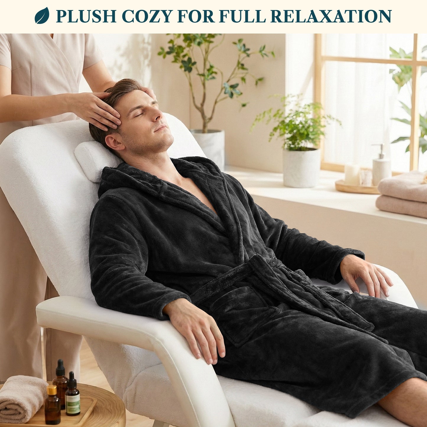 Men's Classic Fleece Robe with Hood