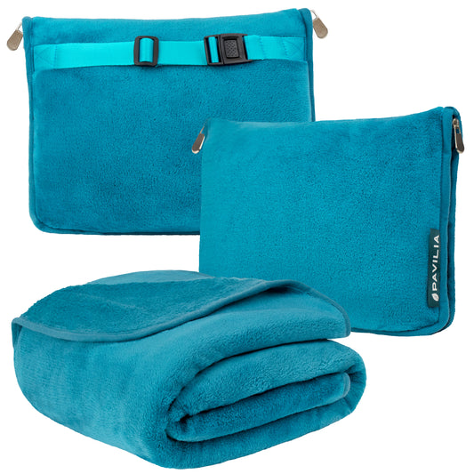 Premium Fleece Travel Blanket Pillow