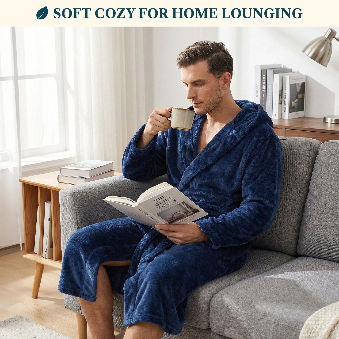 Men's Classic Fleece Robe with Hood