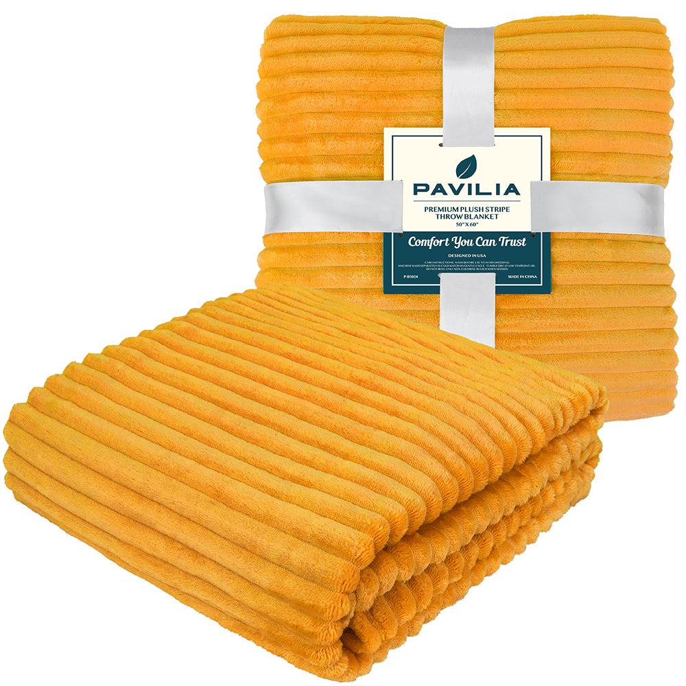 Ribbed Fleece Throw Blanket