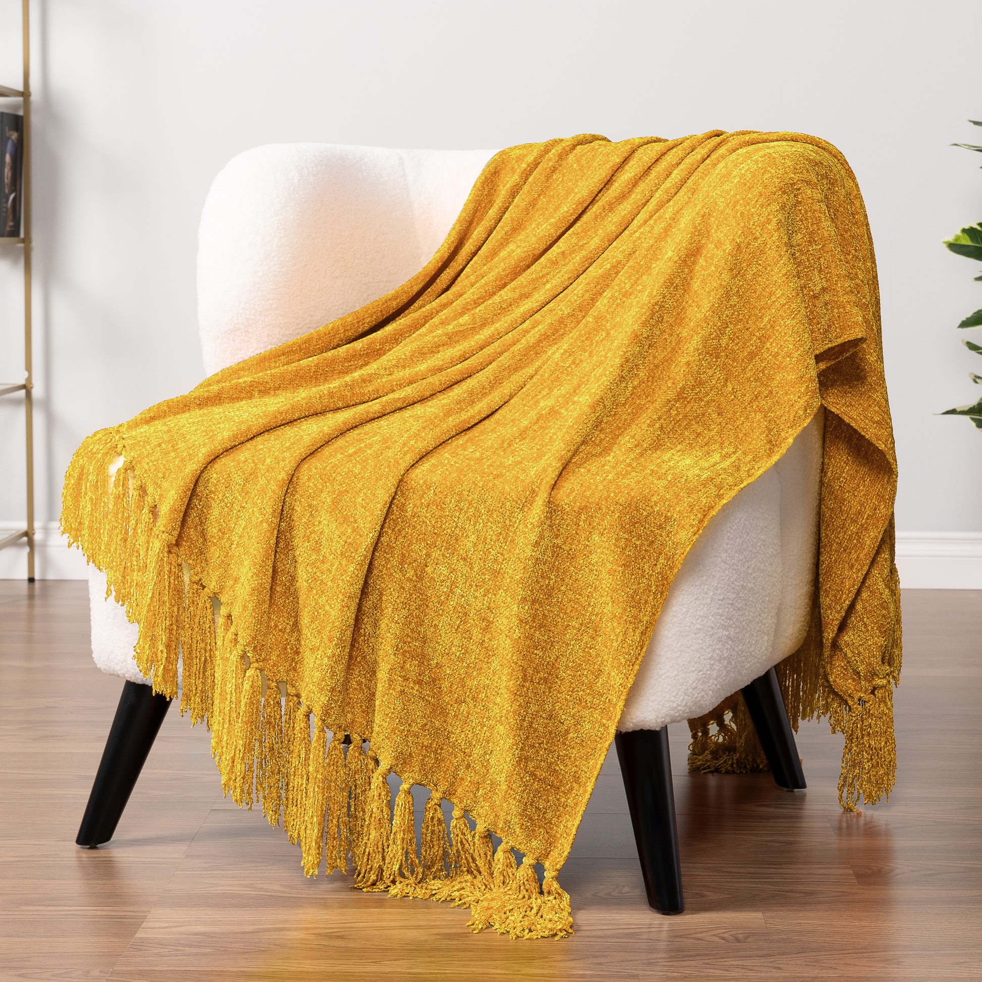 Chenille Tassel Fringe Throw Blanket