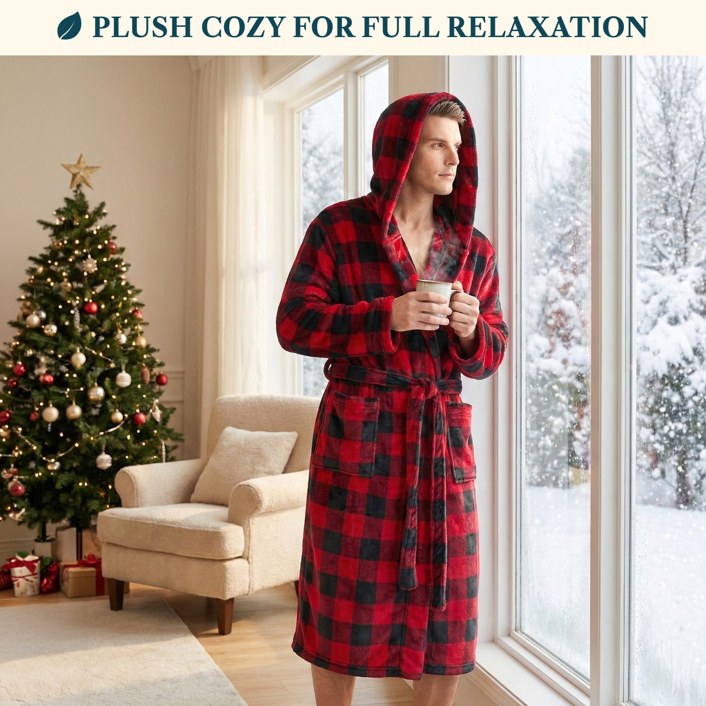 Men's Classic Fleece Robe with Hood