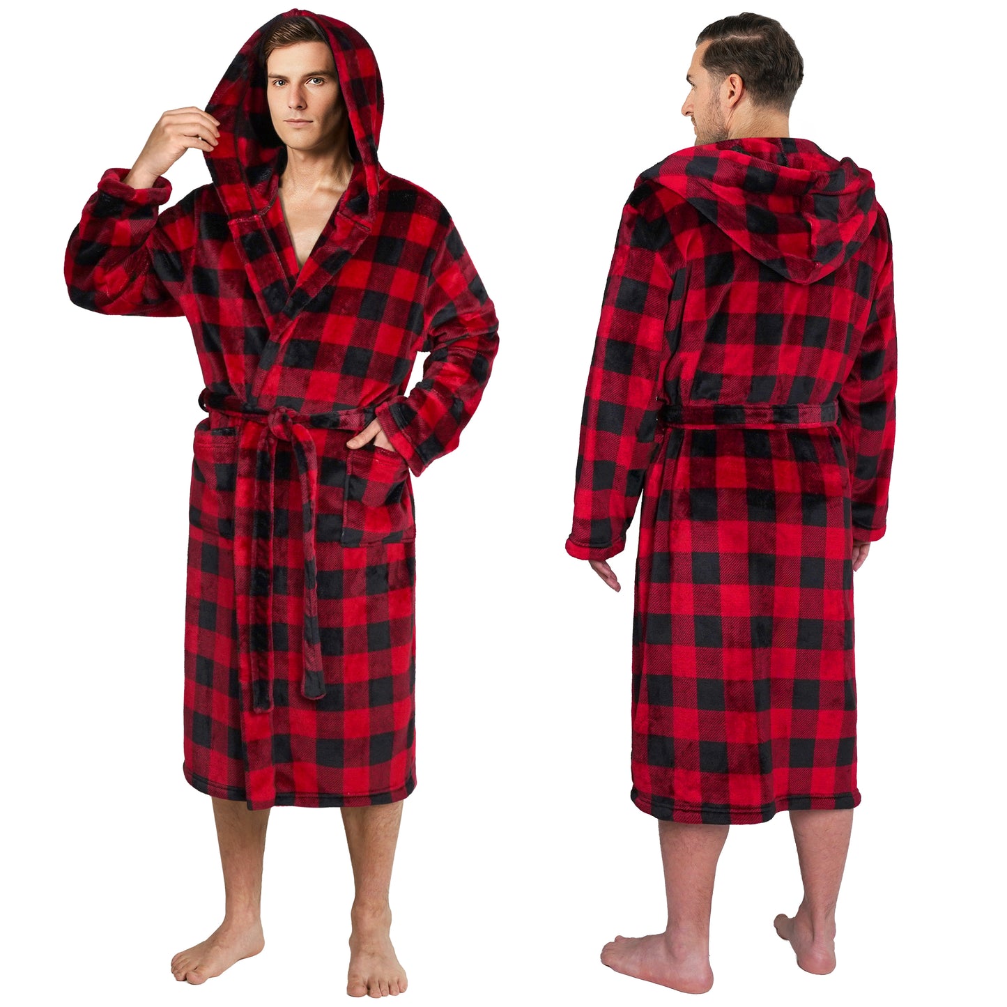 Men's Classic Fleece Robe with Hood