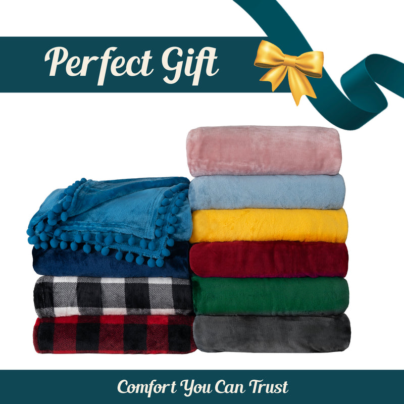 Pom Pom Fringe Throw Blanket