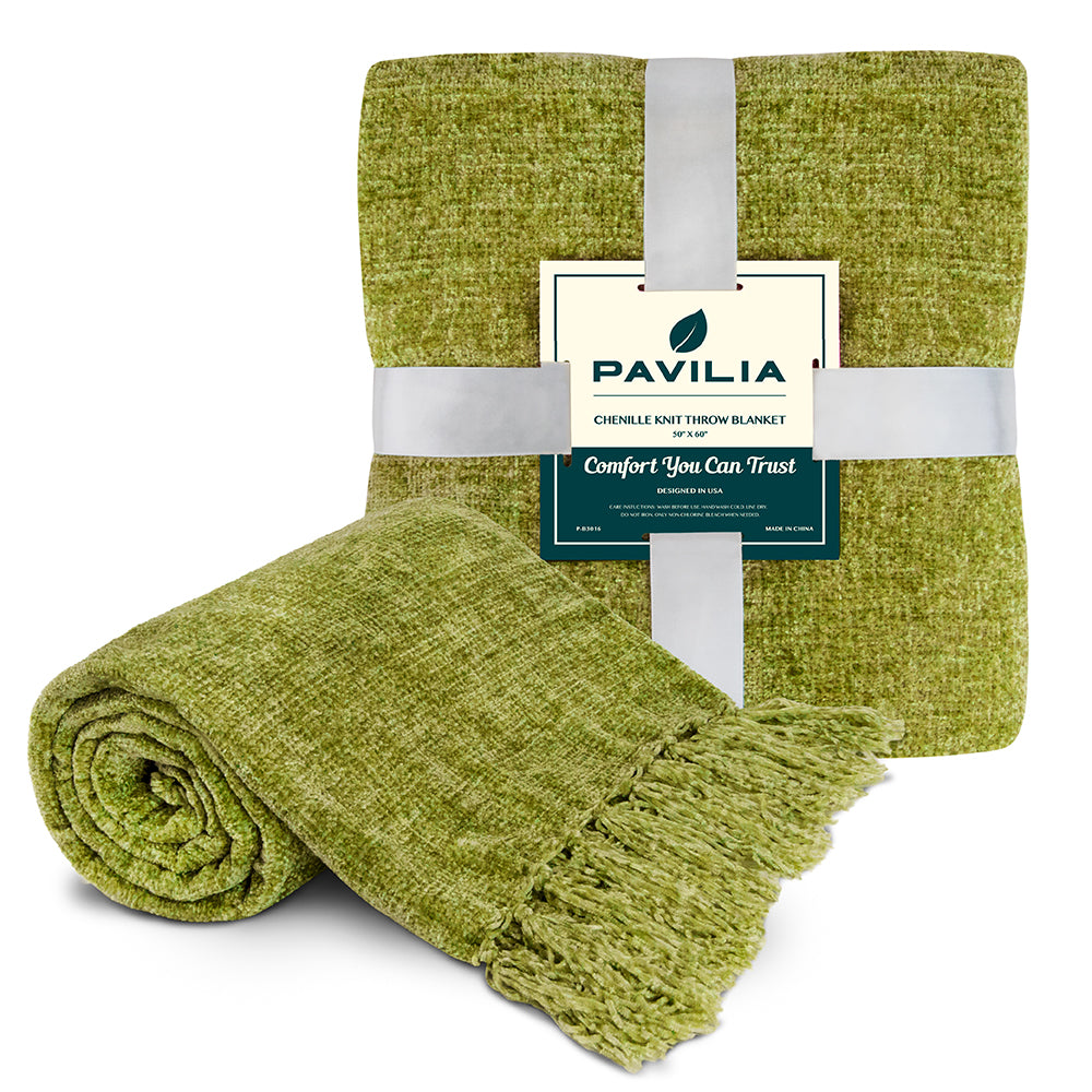 Chenille Tassel Fringe Throw Blanket