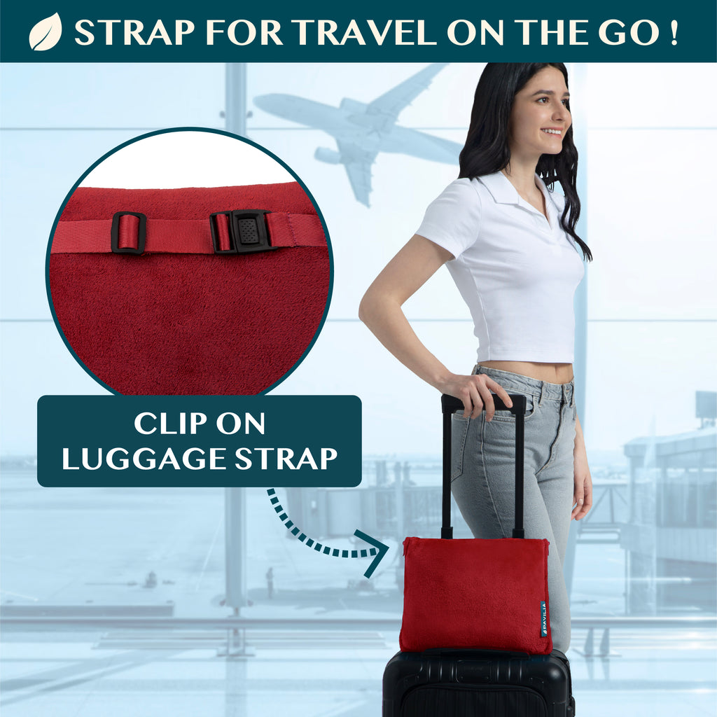Premium Fleece Travel Blanket Pillow