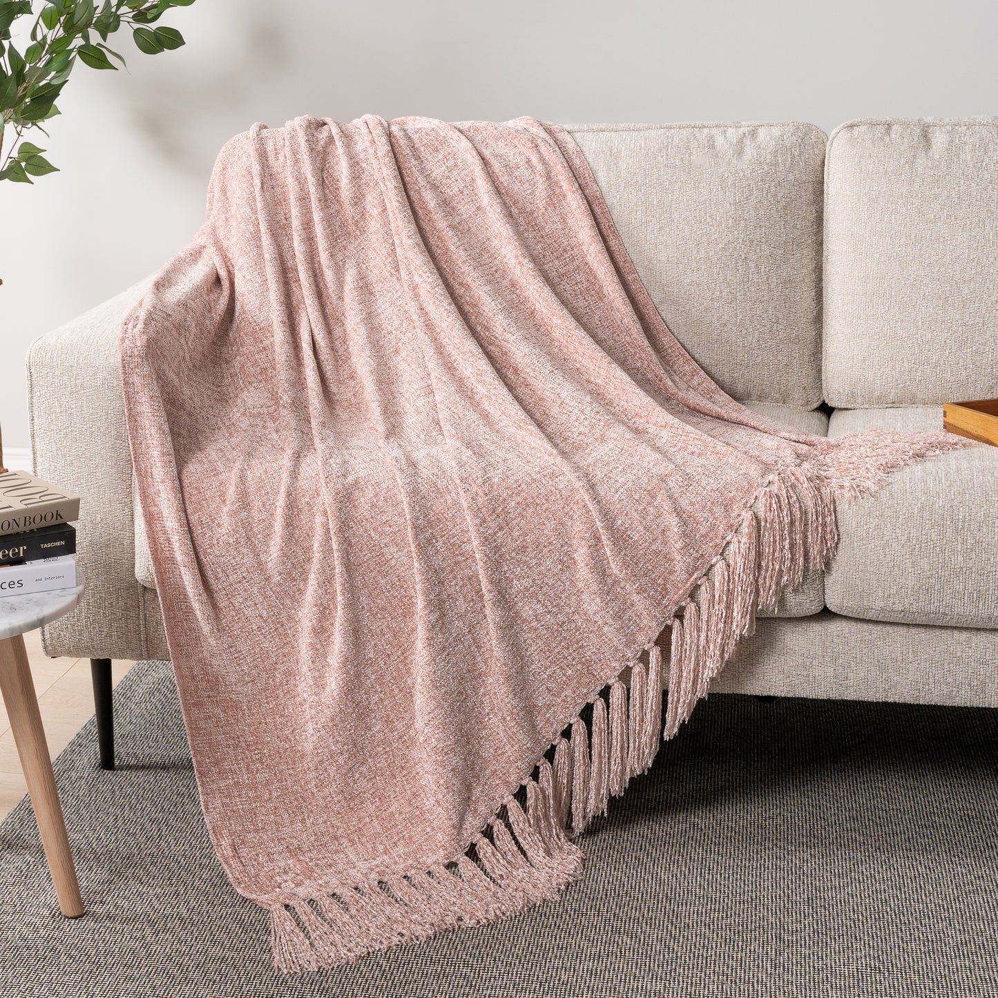 Chenille Tassel Fringe Throw Blanket