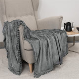 Pom Pom Fringe Throw Blanket