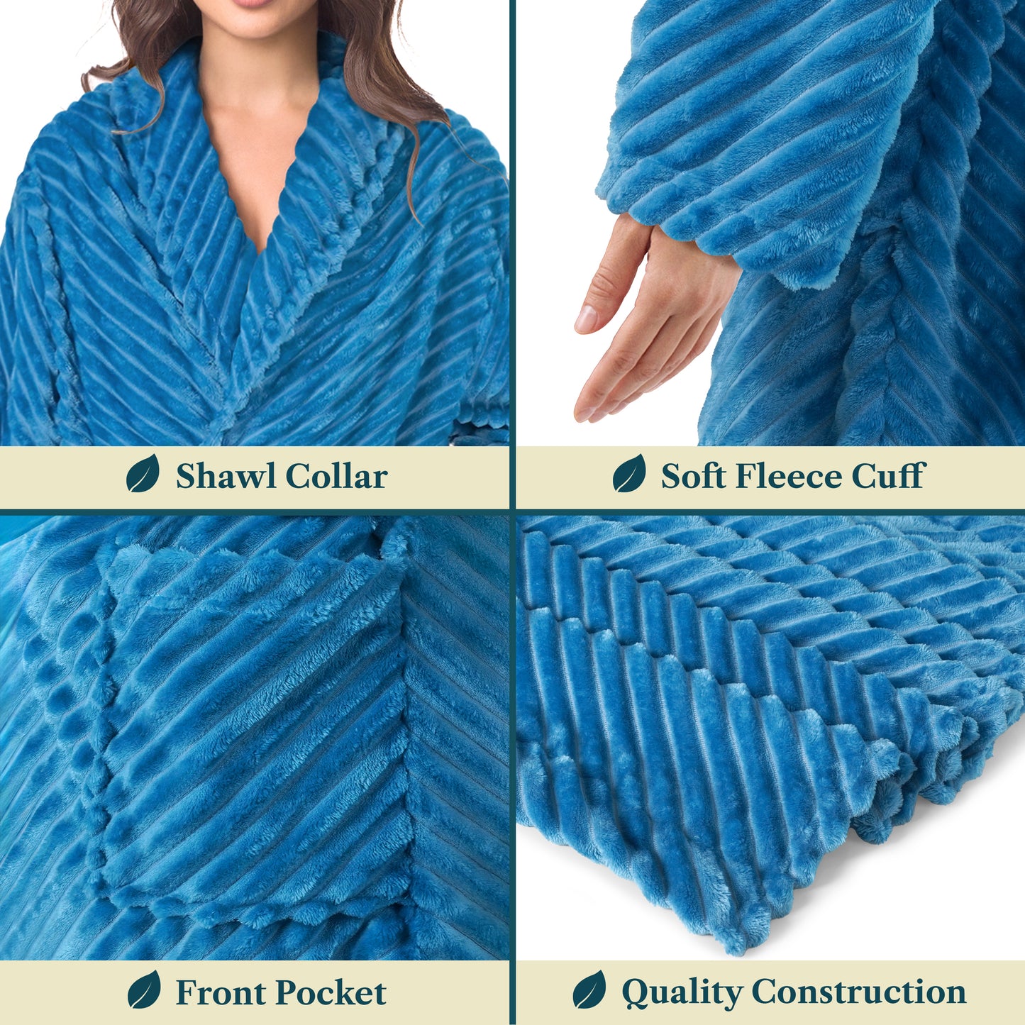 Women's Ribbed Fleece Robe