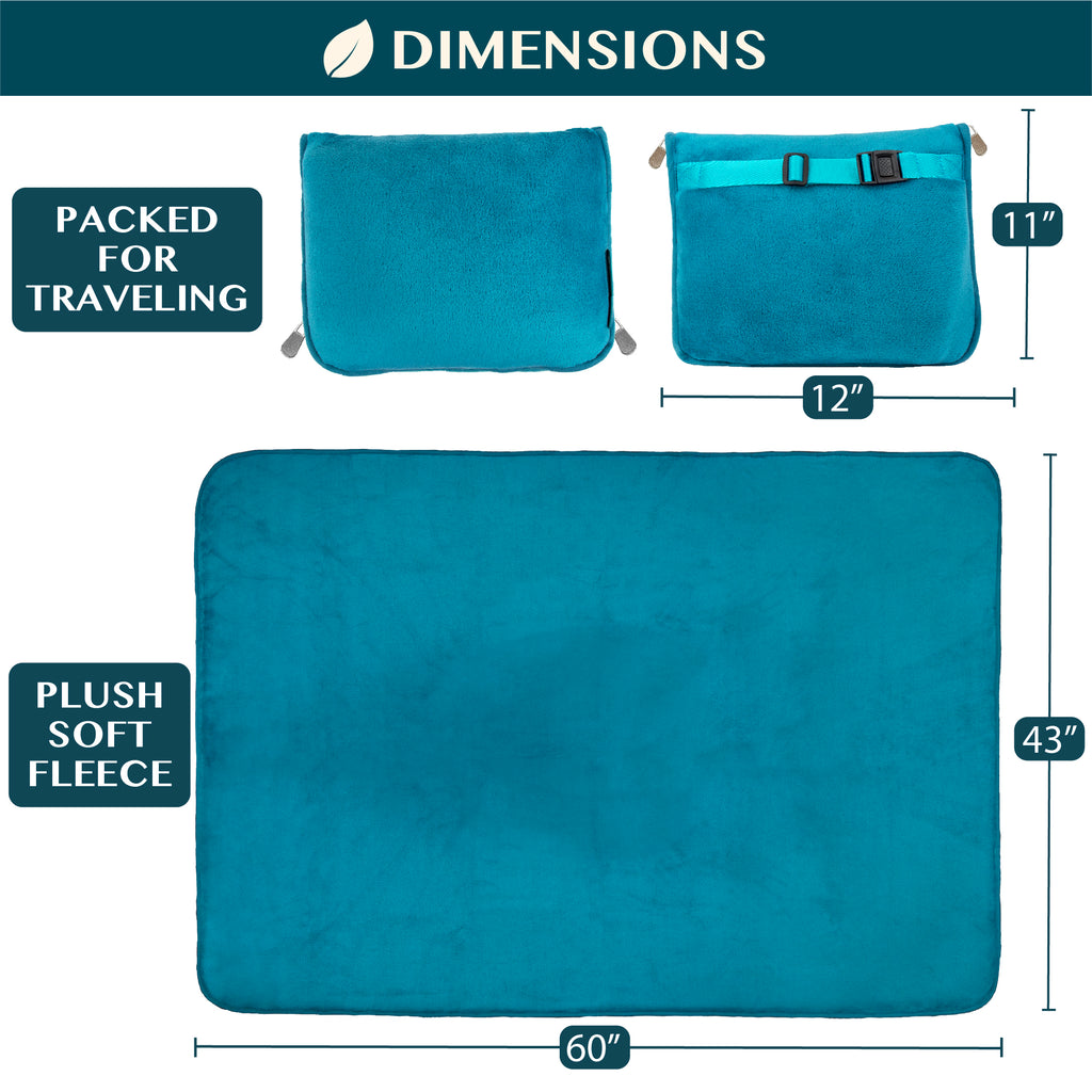 Premium Fleece Travel Blanket Pillow