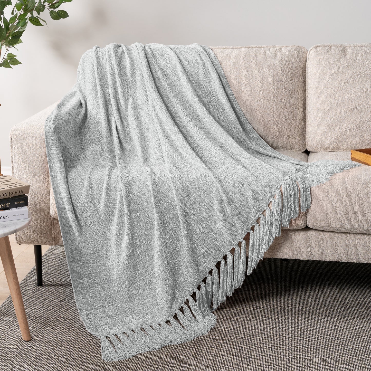 Chenille Tassel Fringe Throw Blanket