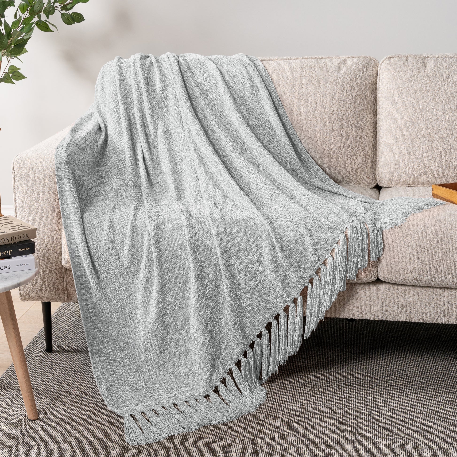 Chenille Tassel Fringe Throw Blanket