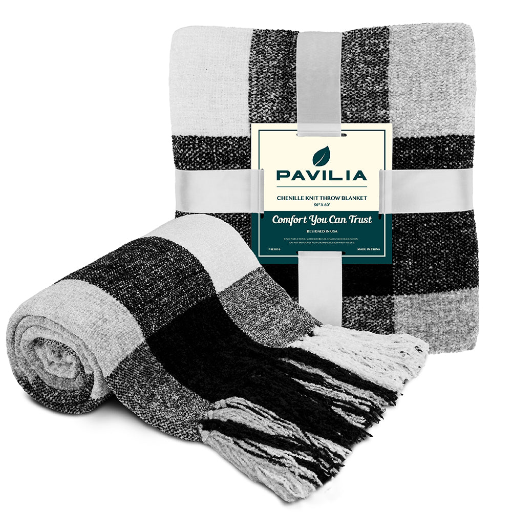 Chenille Tassel Fringe Throw Blanket