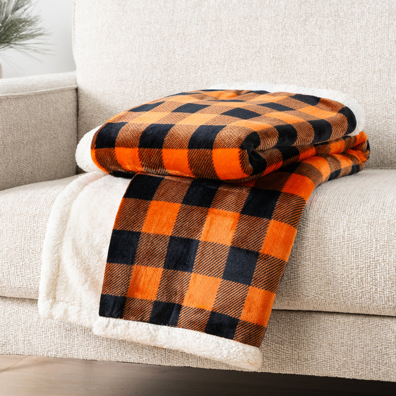 Checkered Sherpa Fleece Blanket