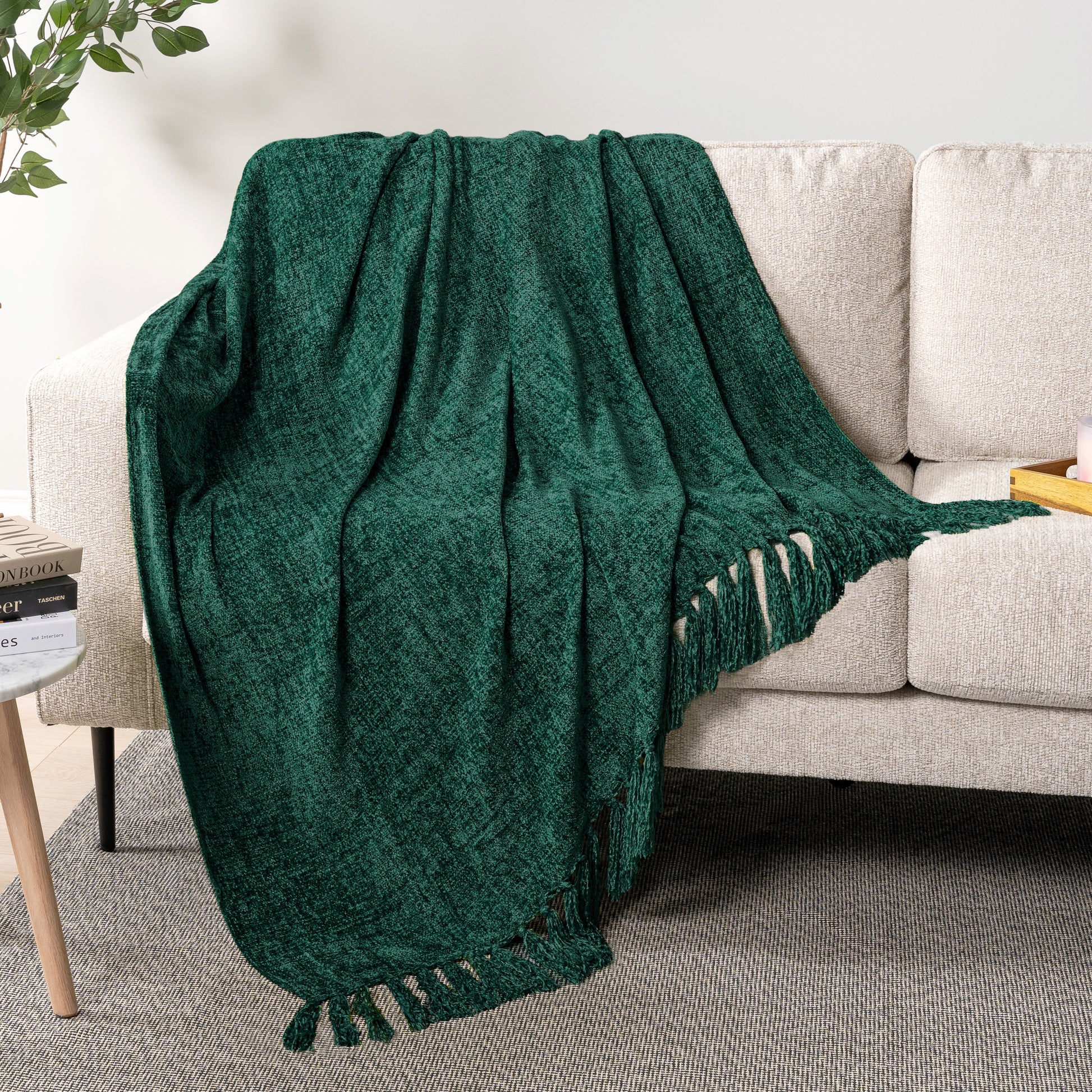 Chenille Tassel Fringe Throw Blanket