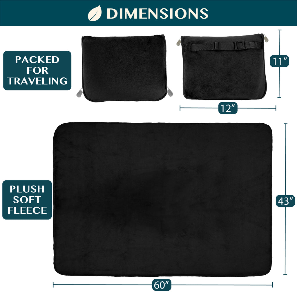 Premium Fleece Travel Blanket Pillow