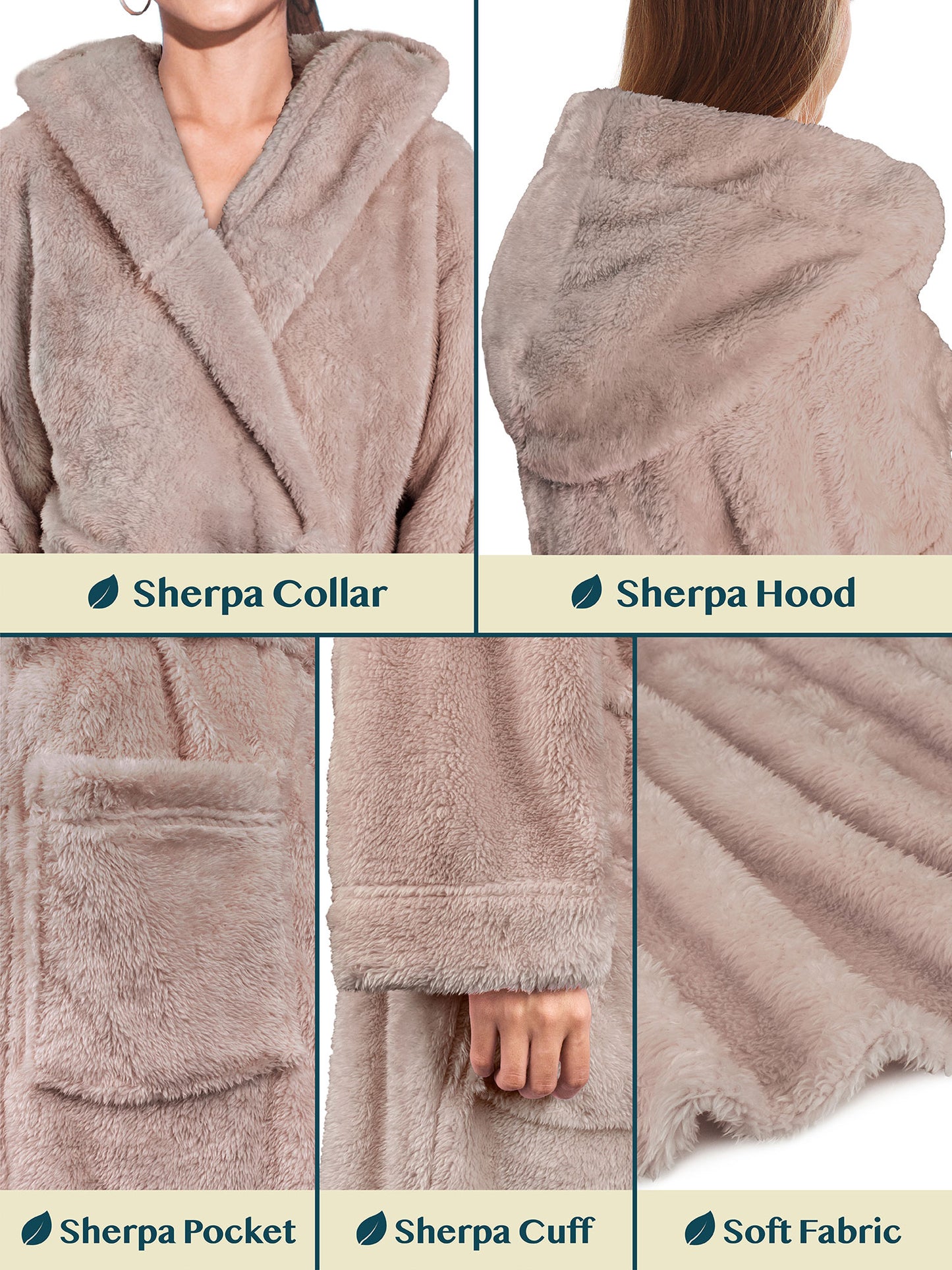 Women's Sherpa Fluffy Robe with Hood