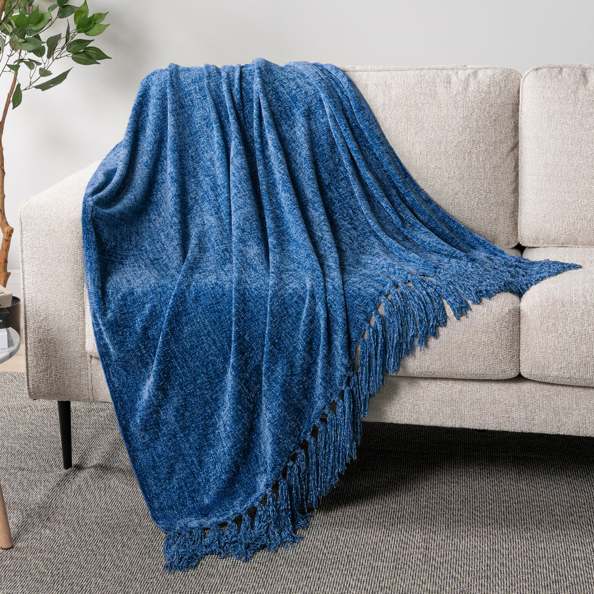 Chenille Tassel Fringe Throw Blanket