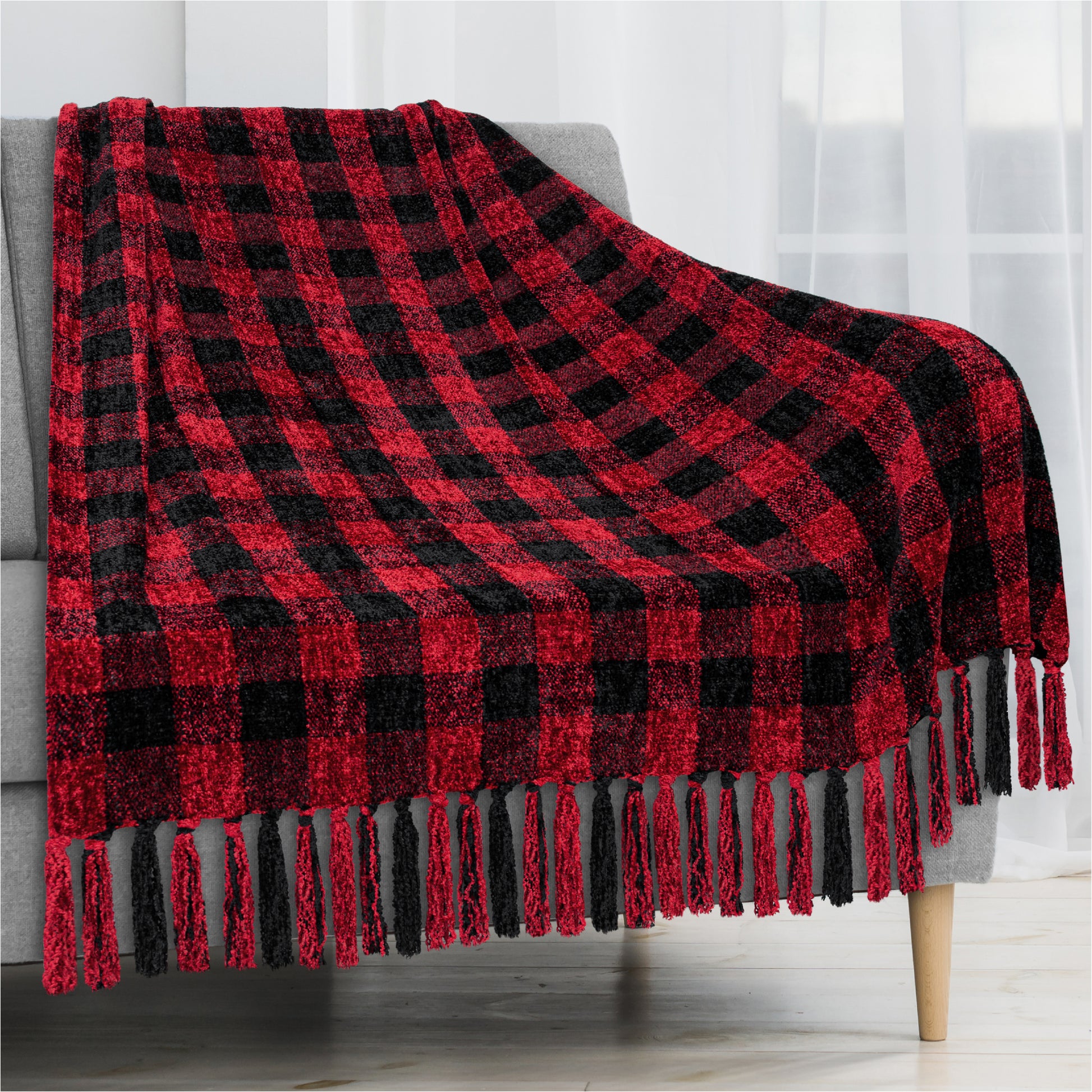 Chenille Tassel Fringe Throw Blanket