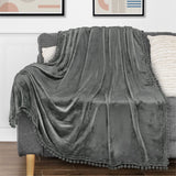 Pom Pom Fringe Throw Blanket