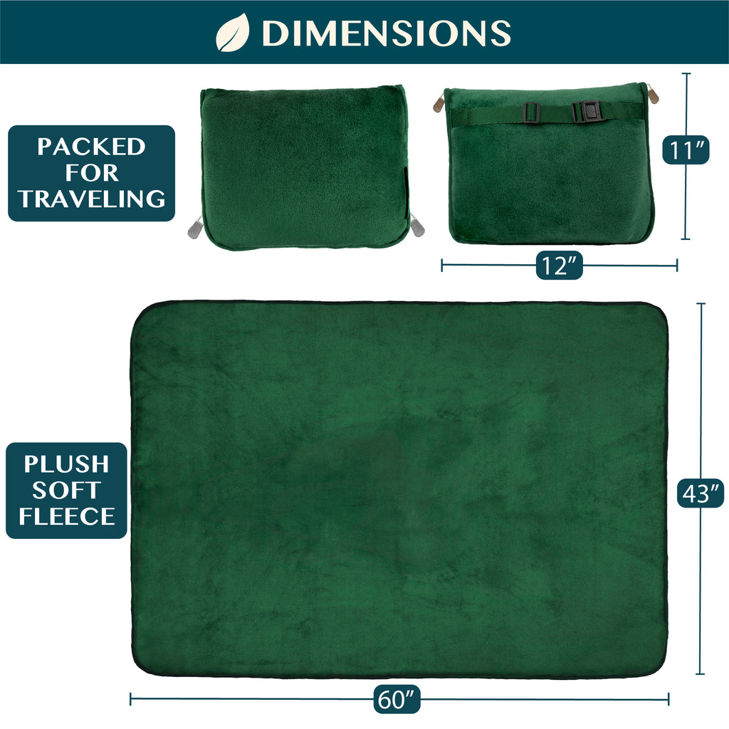 Premium Fleece Travel Blanket Pillow