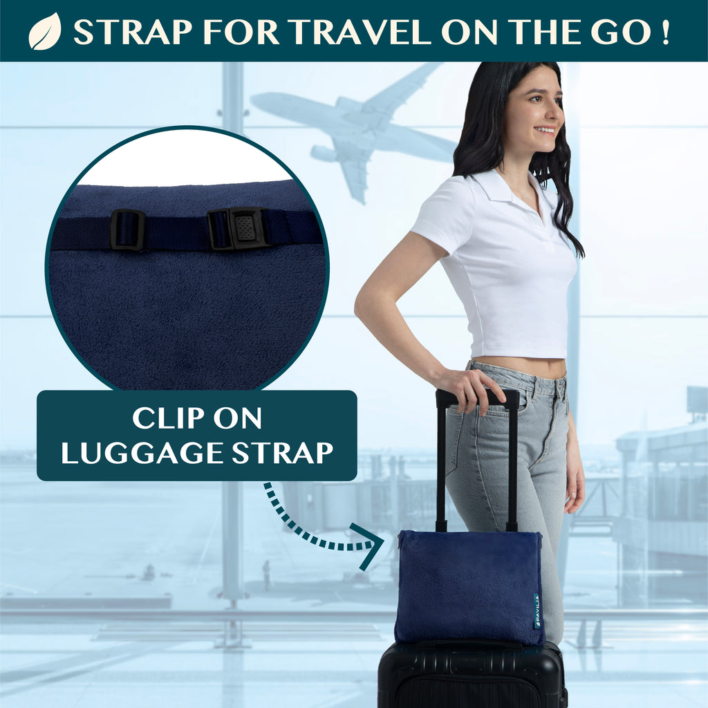 Premium Fleece Travel Blanket Pillow