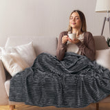 Ribbed Fleece Throw Blanket