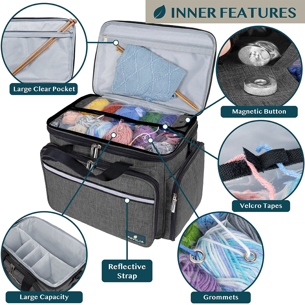 Large Yarn Organizer Knitting Bag