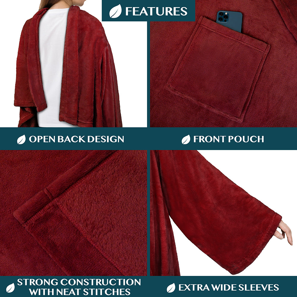 Blanket with Sleeves - Patch Pocket