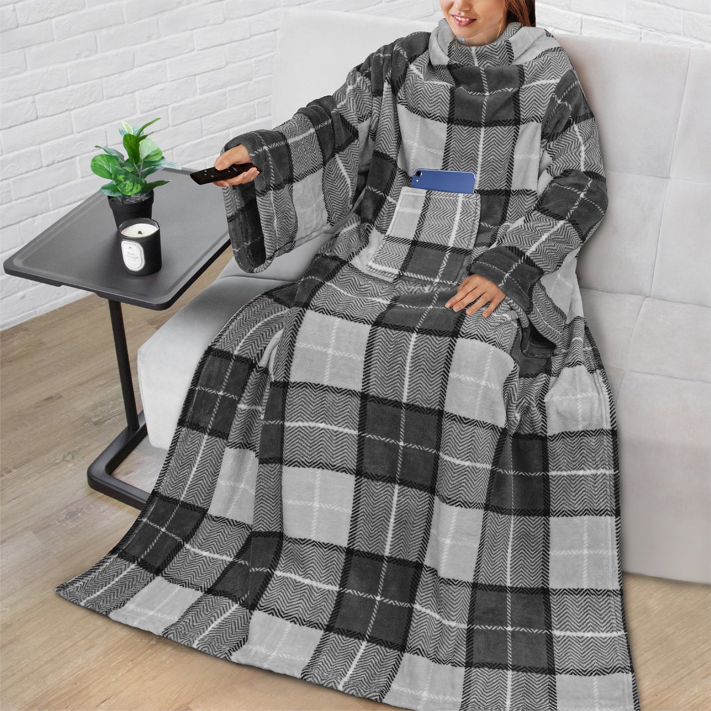 Blanket with Sleeves - Patch Pocket