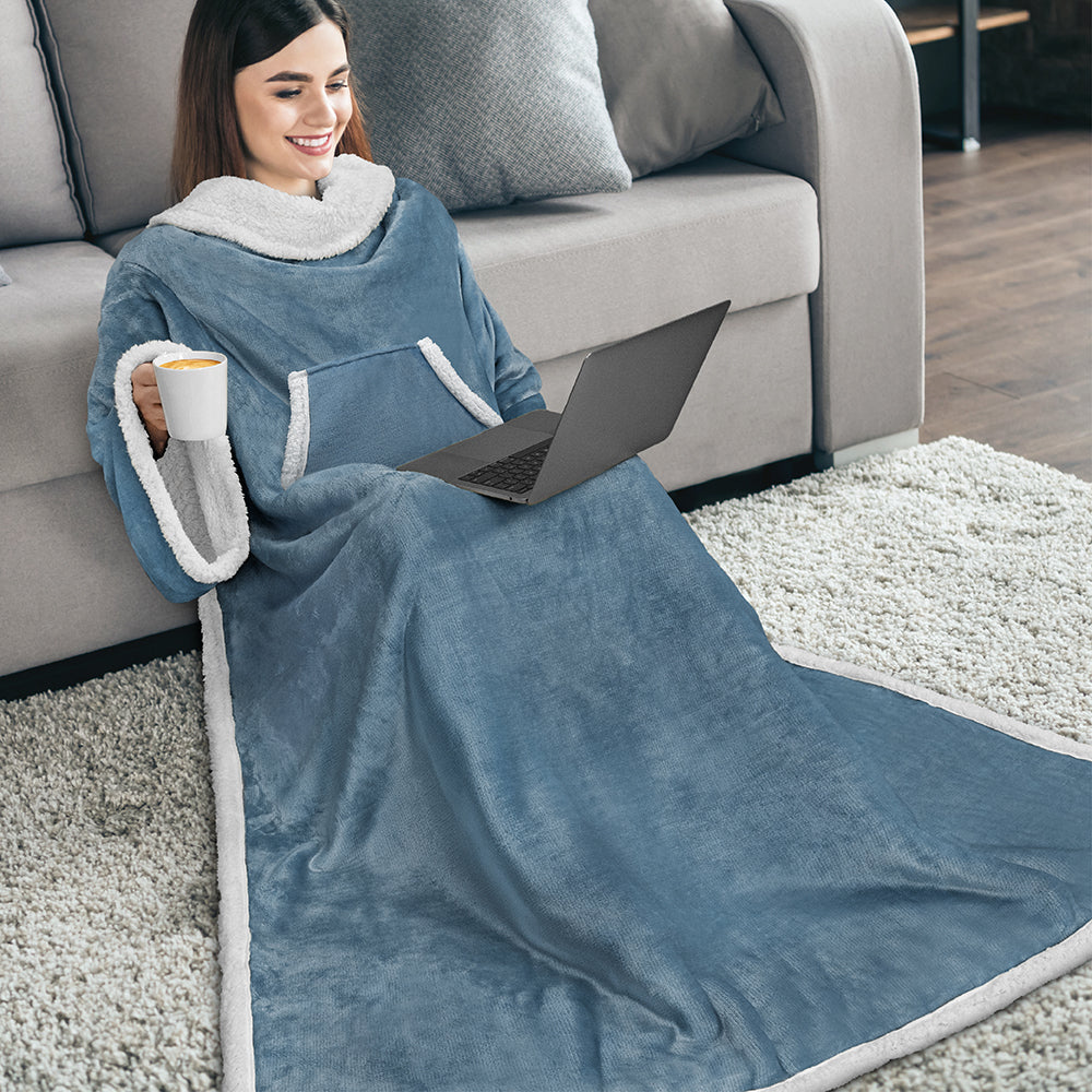 Blanket with Sleeves - Kangaroo Pocket