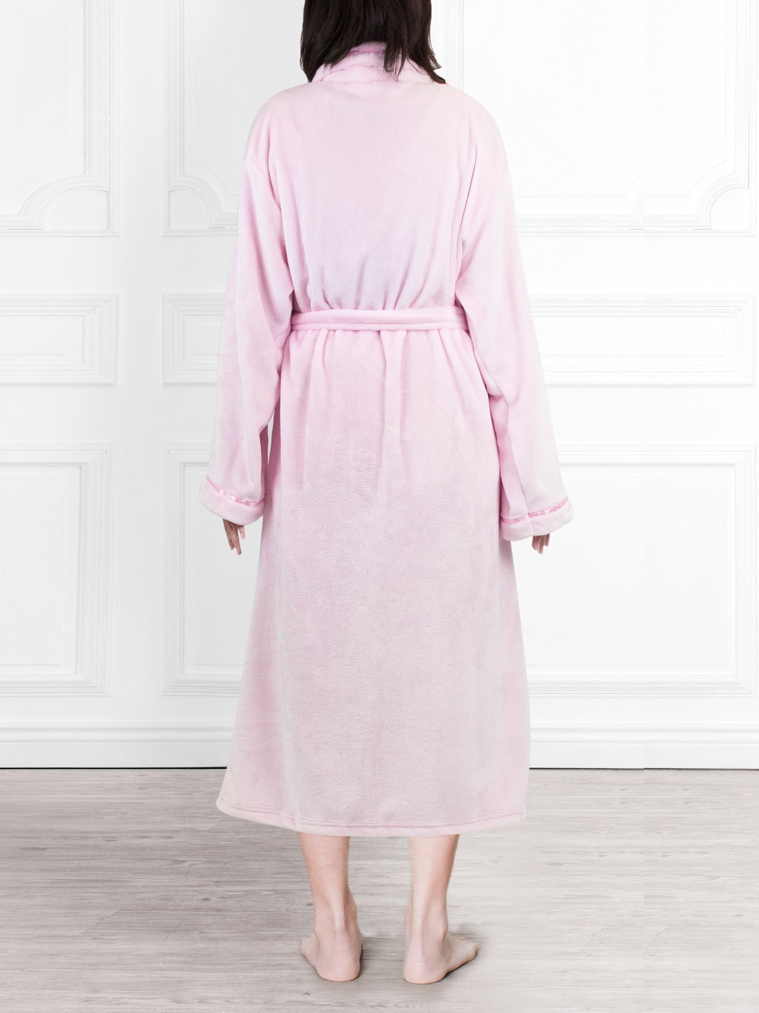 Women's Satin Trim Fleece Robe