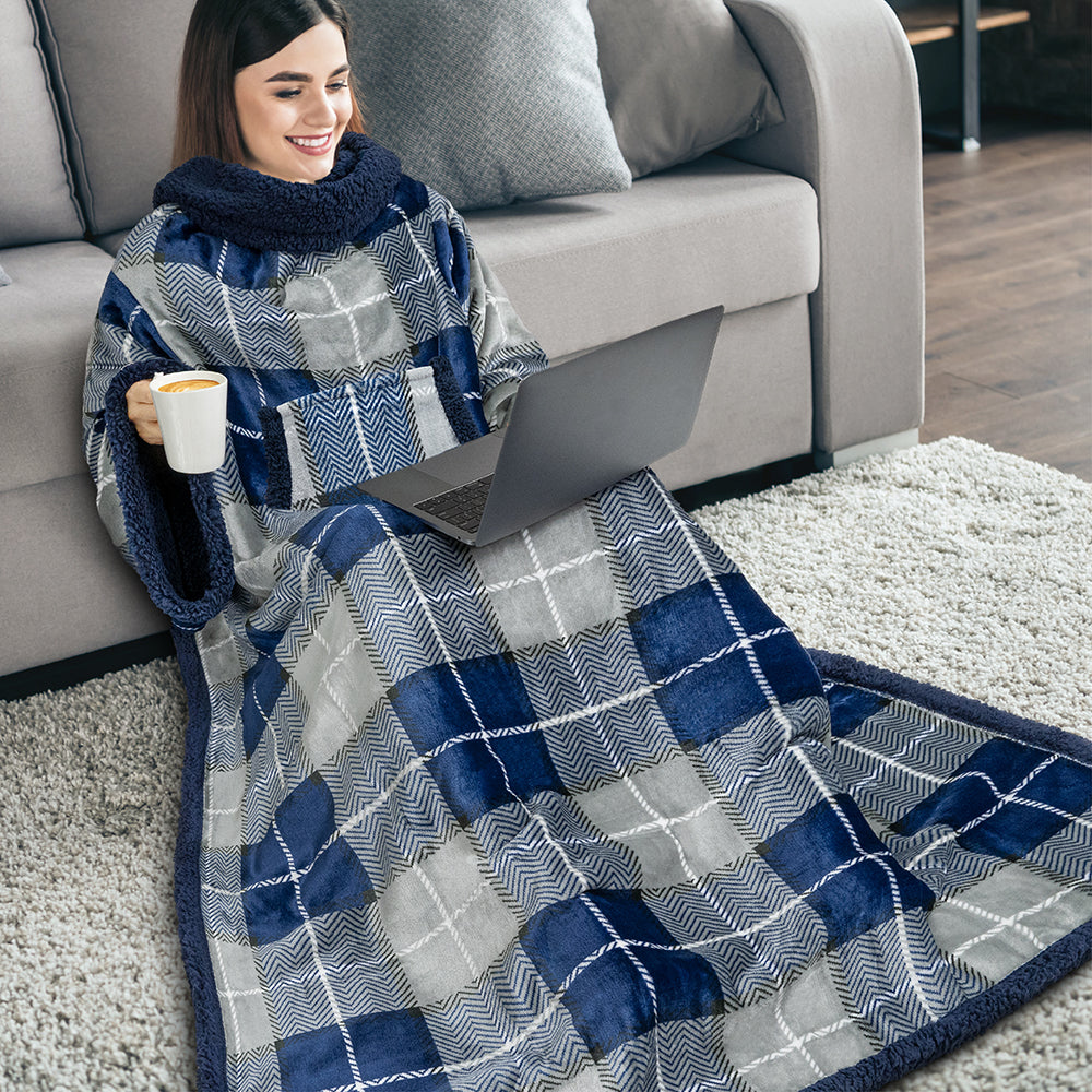 Blanket with Sleeves - Patch Pocket
