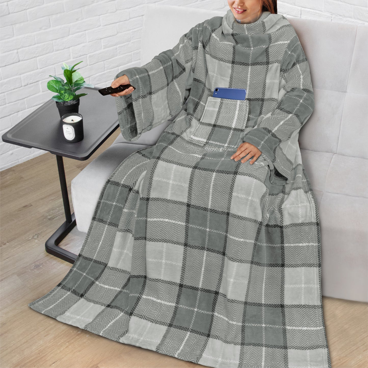 Blanket with Sleeves - Patch Pocket