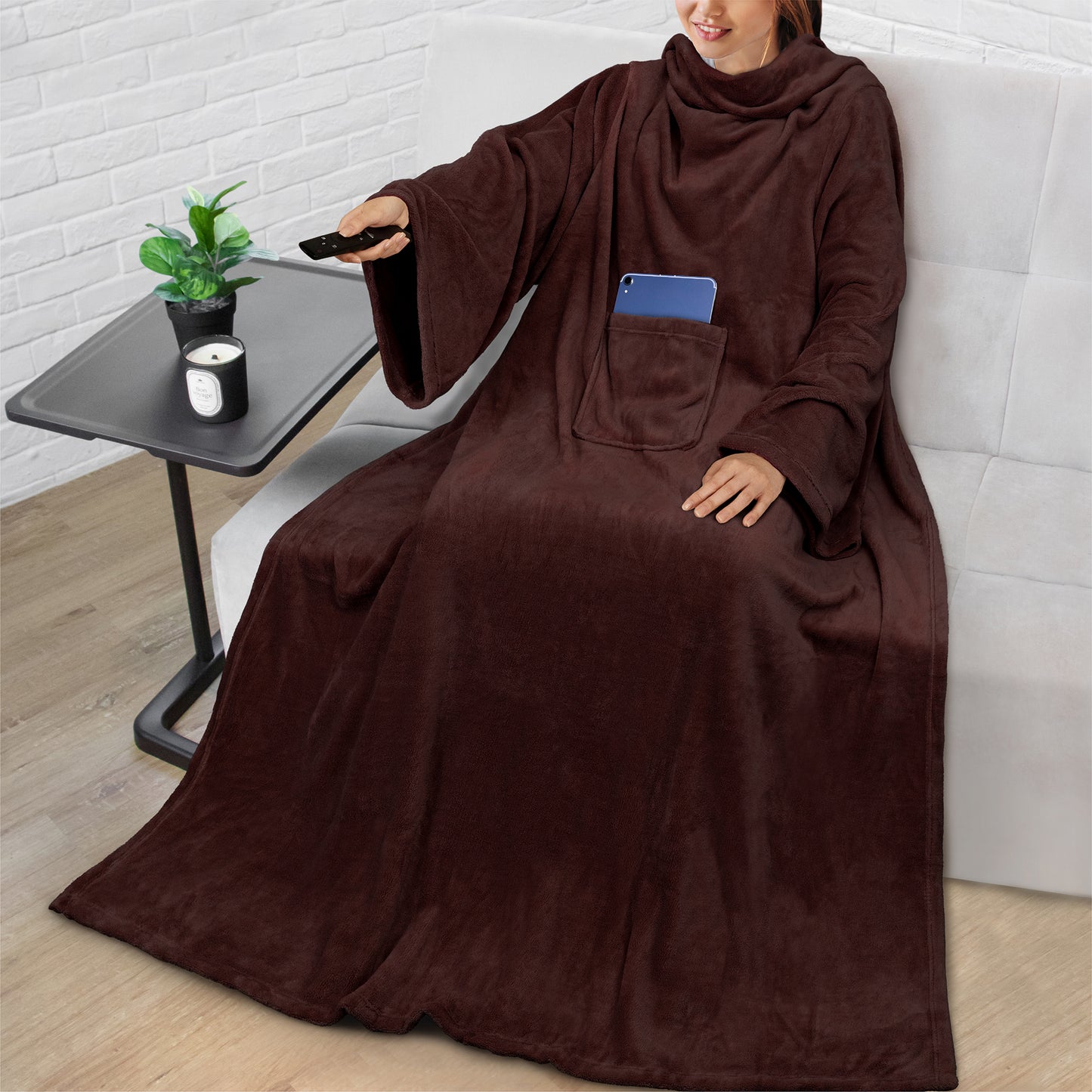 Blanket with Sleeves - Patch Pocket