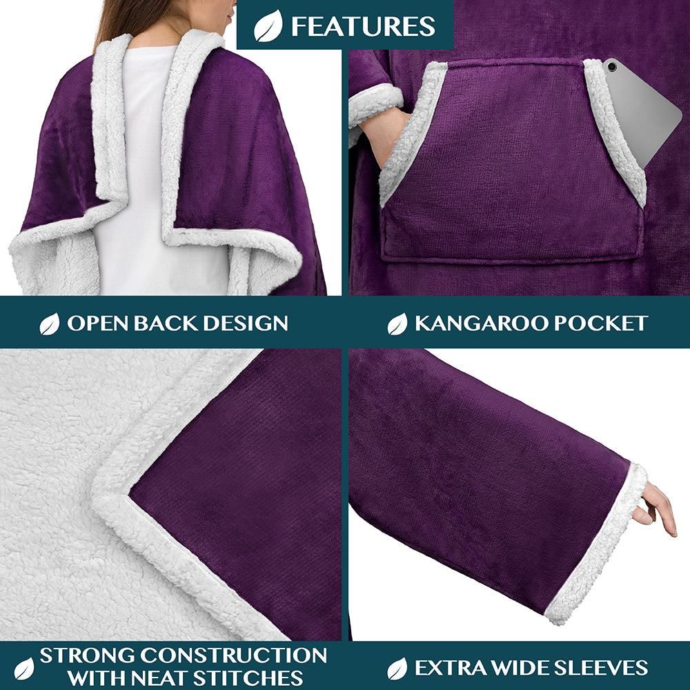 Blanket with Sleeves - Kangaroo Pocket