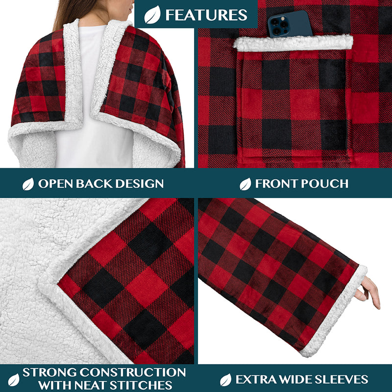 Blanket with Sleeves - Patch Pocket