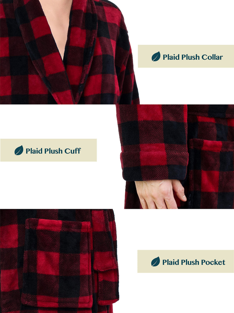Men's Checkered Robe with Hood
