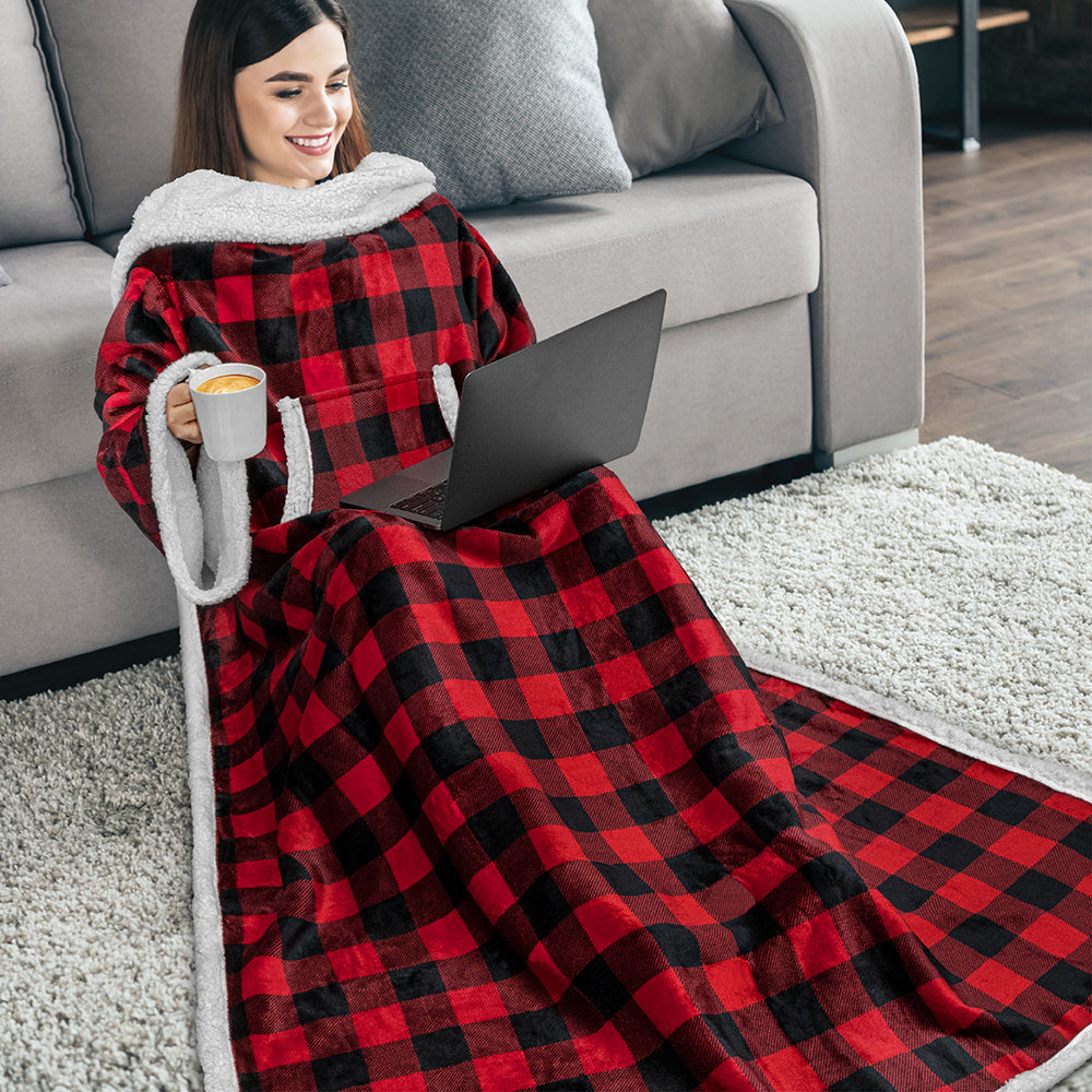 Blanket with Sleeves - Kangaroo Pocket
