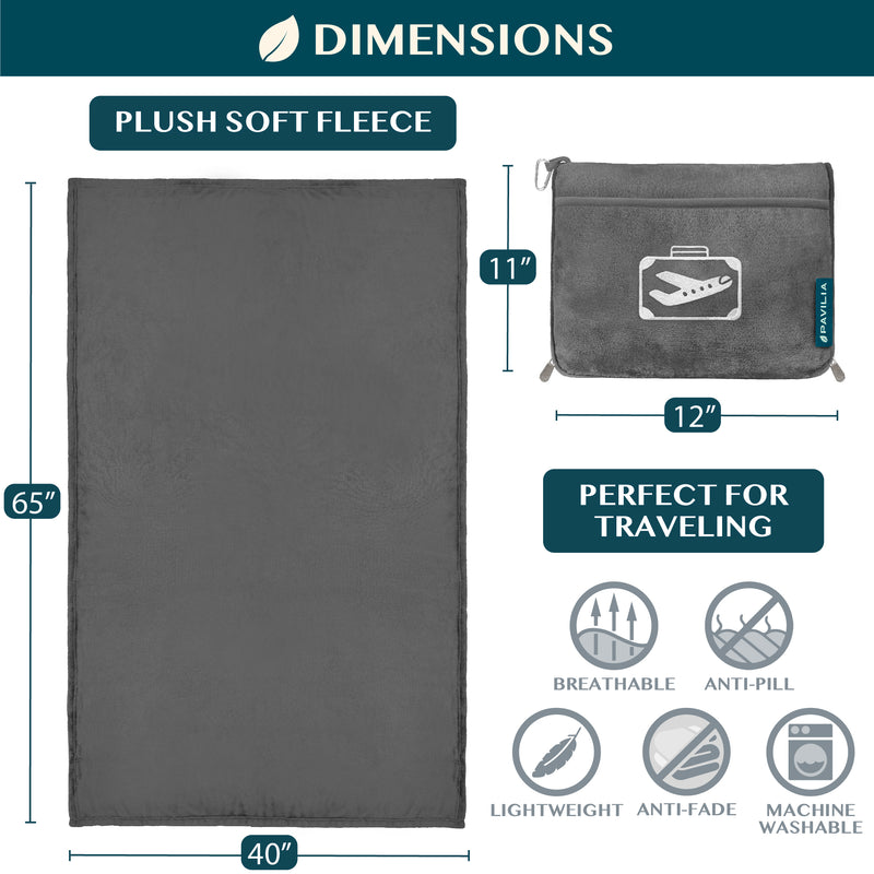 Airplane Fleece Travel Blanket Pillow