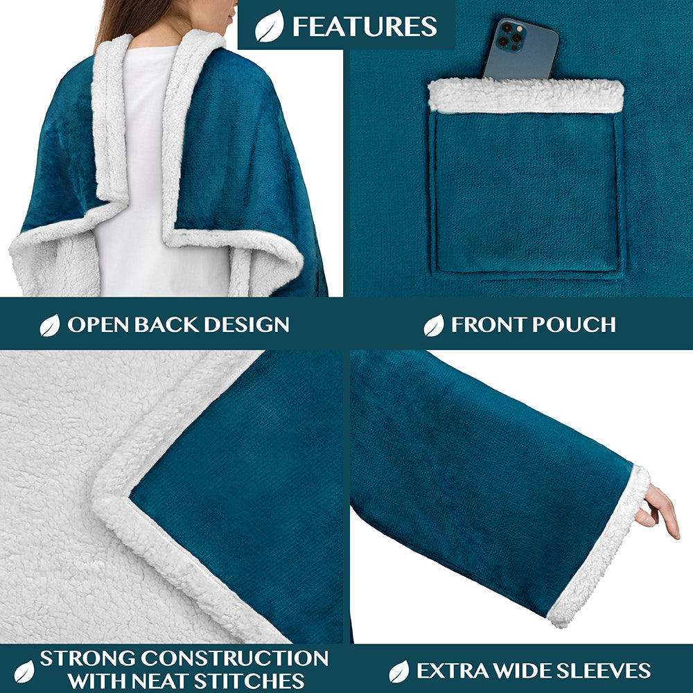 Blanket with Sleeves - Patch Pocket