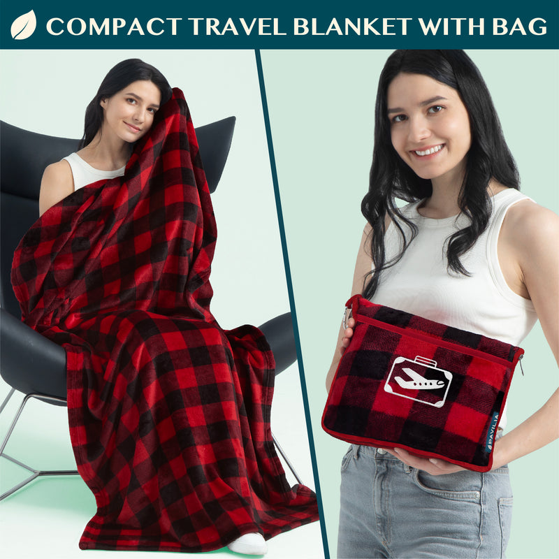 Airplane Fleece Travel Blanket Pillow