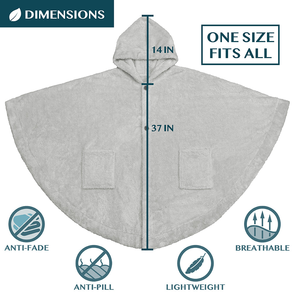 Angel Wrap Hoodie Sherpa Fluffy Poncho Blanket