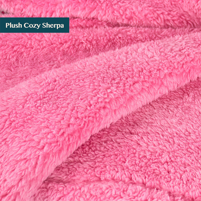 Pom Pom Fringe Sherpa Throw Blanket