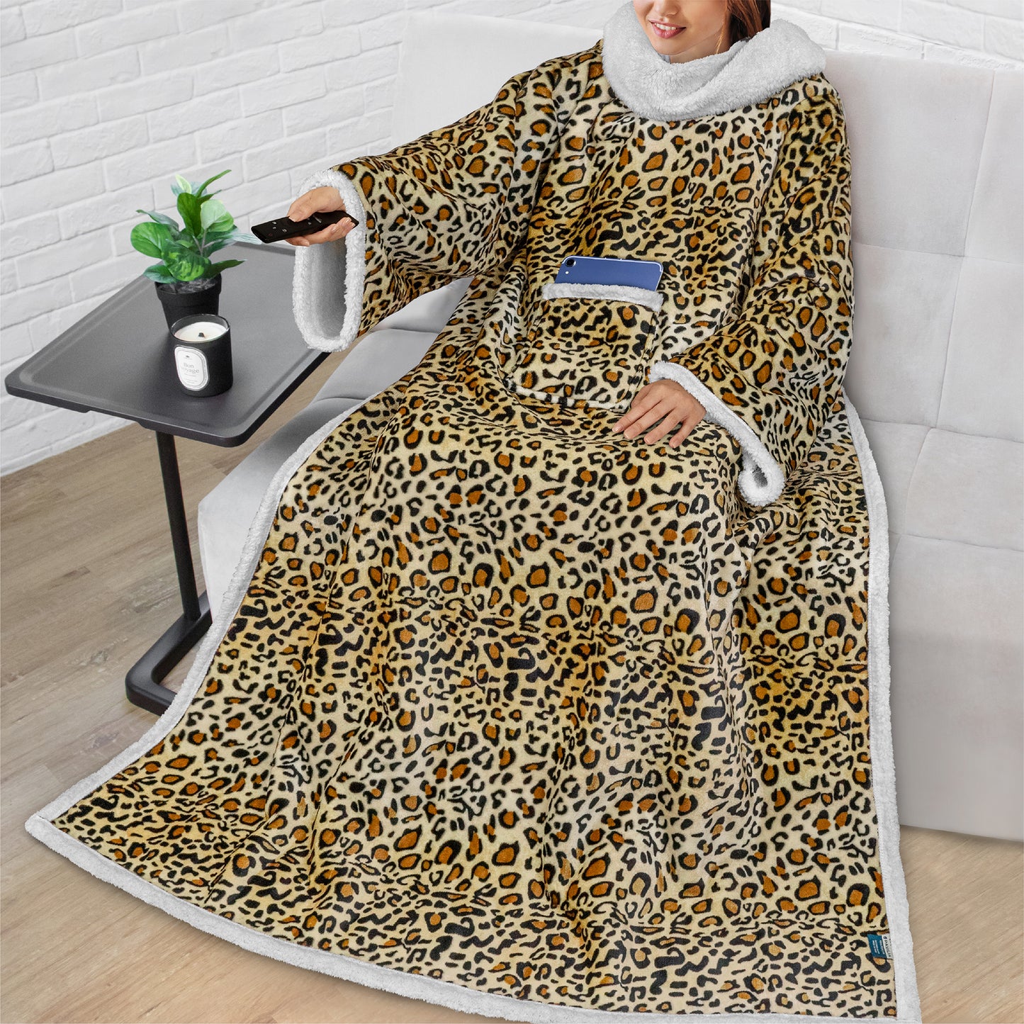 Blanket with Sleeves - Patch Pocket