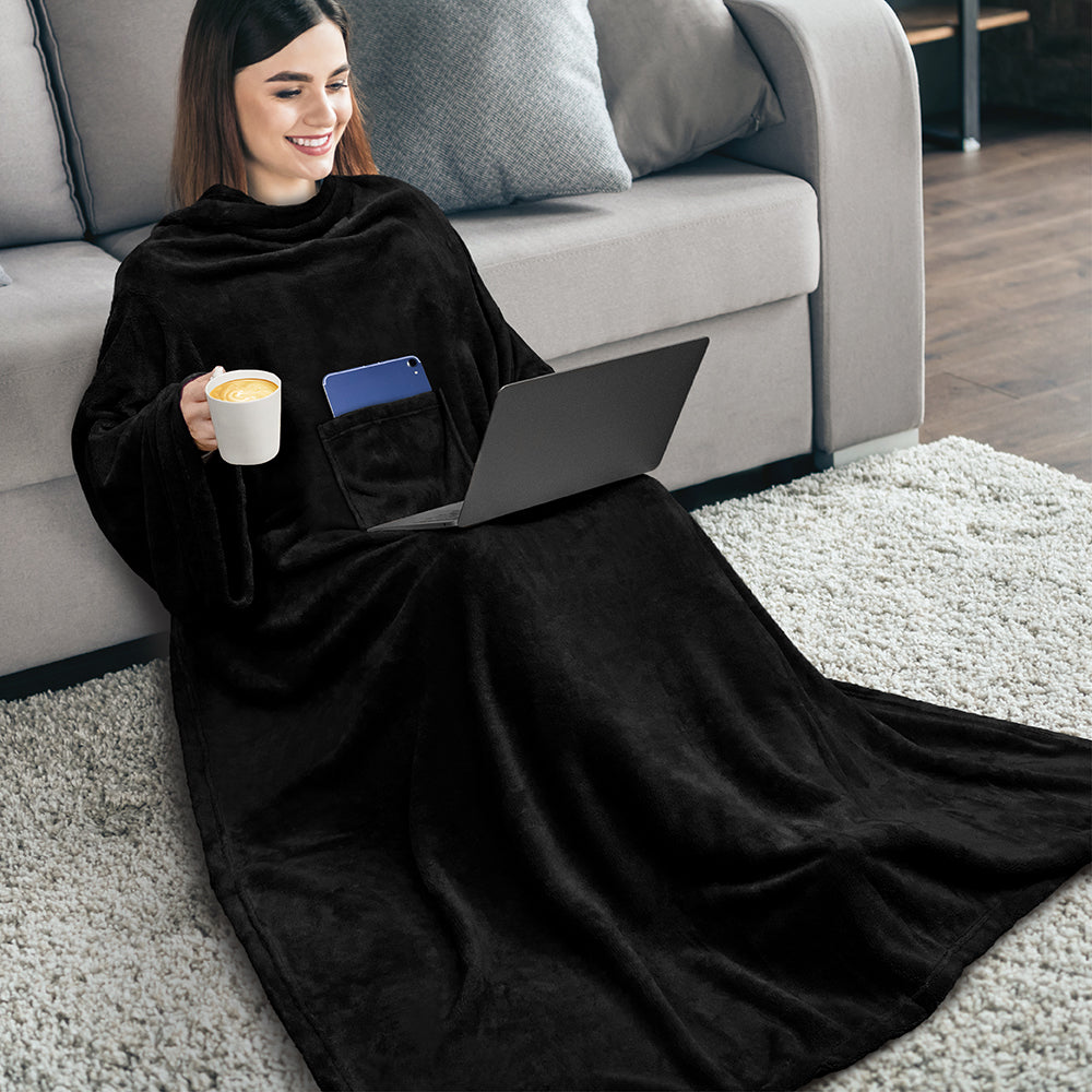 Blanket with Sleeves - Patch Pocket