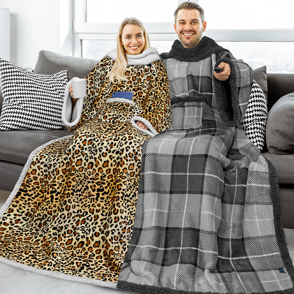 Blanket with Sleeves - Patch Pocket