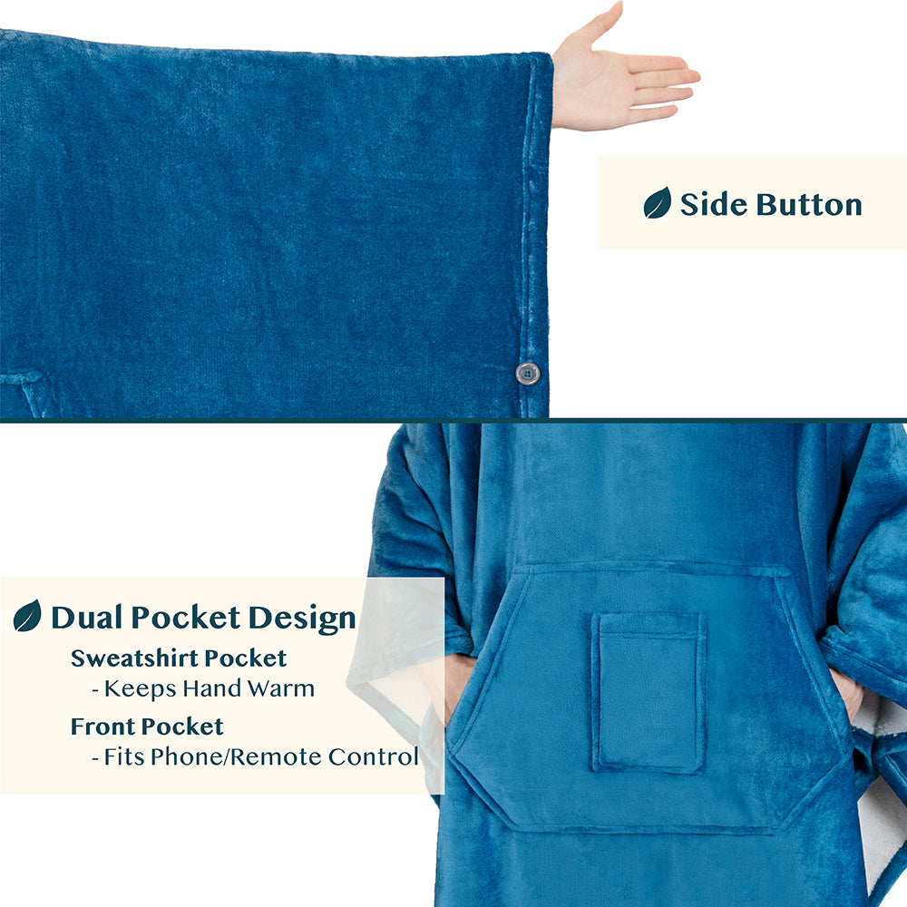 Neck Warmer Hooded Poncho Blanket